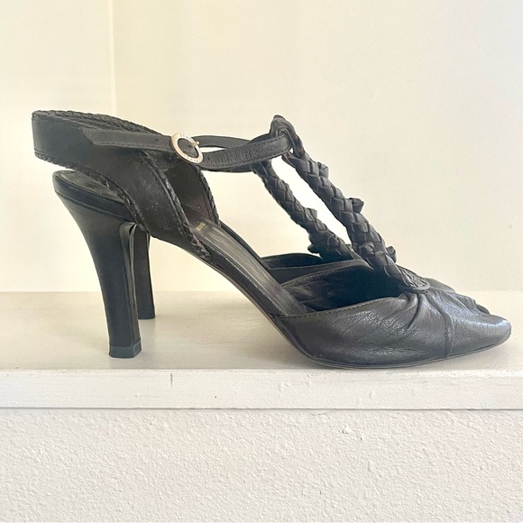 Rare Vintage FENDI Spy Sandals Beautiful Peep Toe with T Strap - Picture 6 of 16